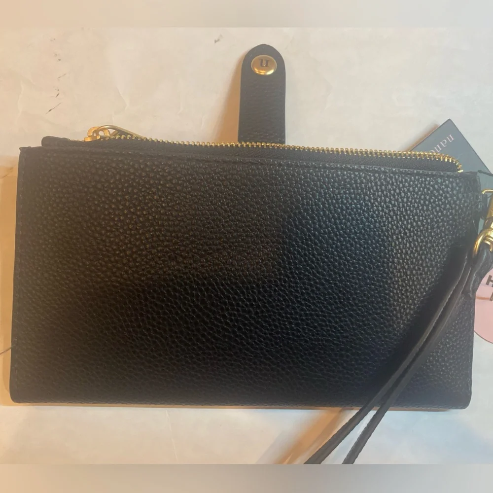 Nanette Lepore Gemma Slim Wristlet convertible wallet multi compartment zip top